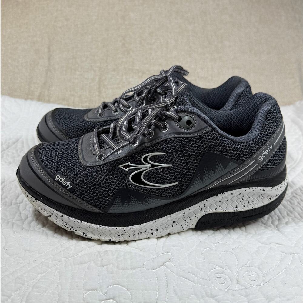 GDefy Women 8 Gray White Walking Sneakers Orthopedic Comfort Casual Shoe - Picture 6 of 8